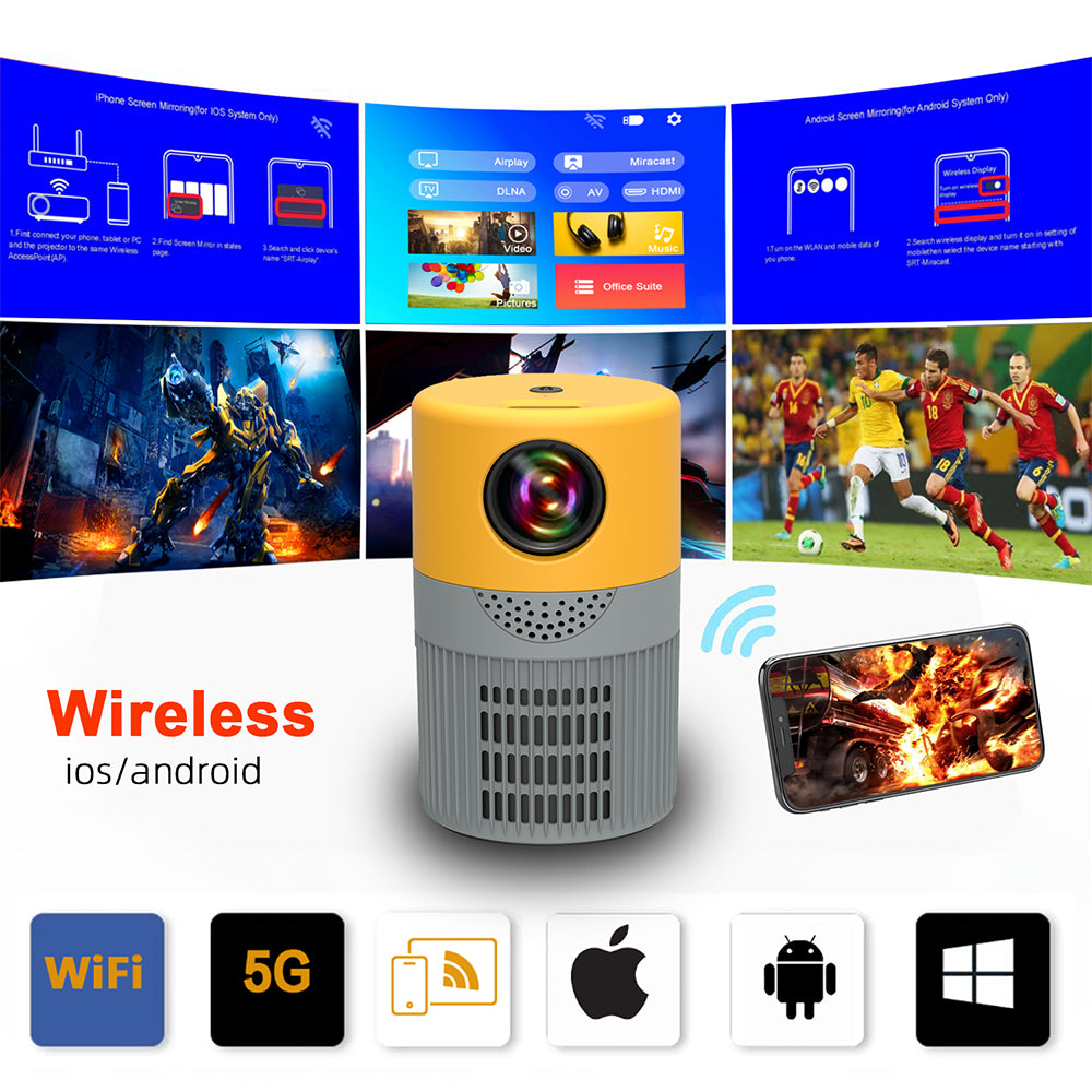YT400 Home HD Projector 5G WIFI Connection 40 ANSI Mini Portable 480X360 Wireless Same Screen Phone Projection YT400 Home HD Projector 5G WIFI Connection 40 ANSI Mini Portable 480X360 Wireless Same Screen Phone Projection